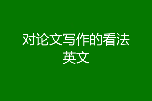 对论文写作的看法英文