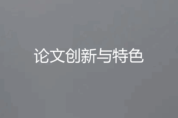 论文创新与特色