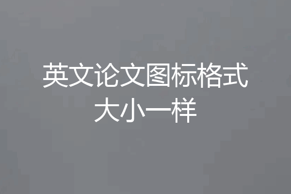 英文论文图标格式大小一样