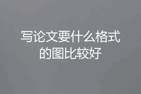 写论文要什么格式的图比较好