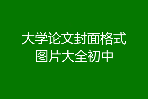 大学论文封面格式图片大全初中