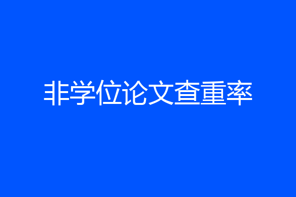 非学位论文查重率