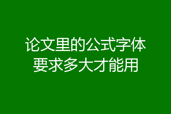 论文里的公式字体要求多大才能用
