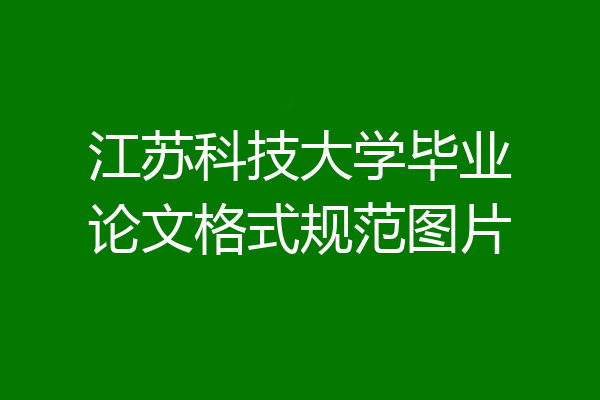 江苏科技大学毕业论文格式规范图片