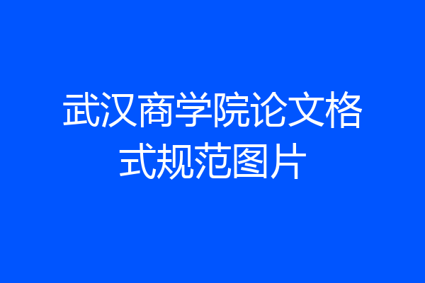 武汉商学院论文格式规范图片