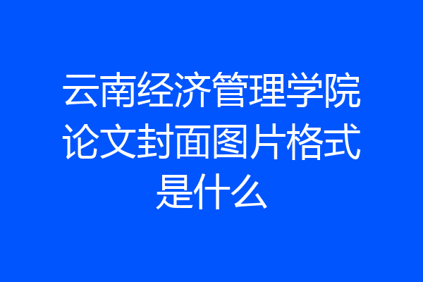云南经济管理学院论文封面图片格式是什么