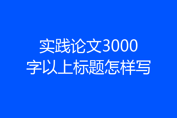实践论文3000字以上标题怎样写