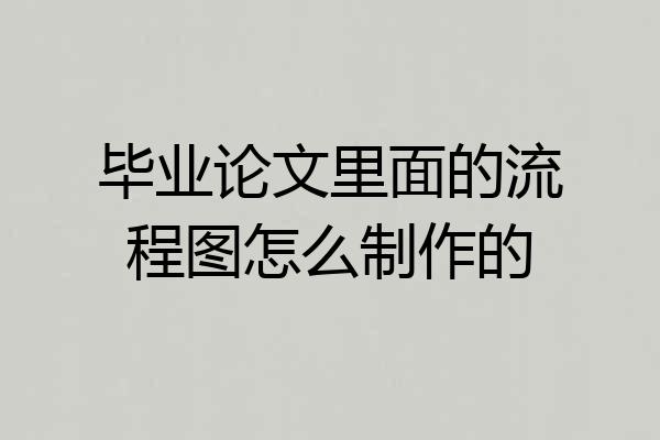 毕业论文里面的流程图怎么制作的