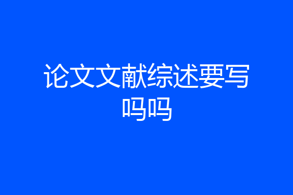 论文文献综述要写吗吗