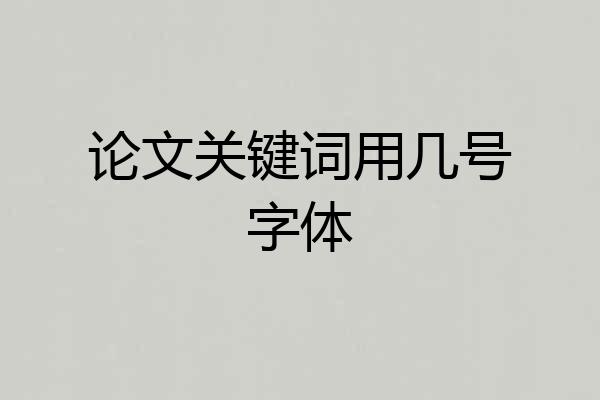 论文关键词用几号字体