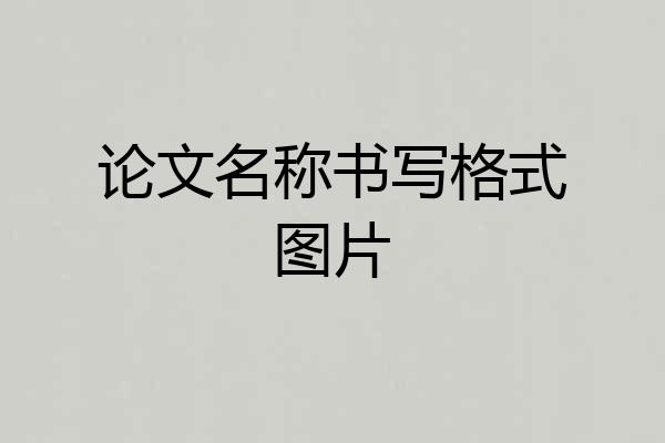 论文名称书写格式图片