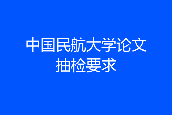 中国民航大学论文抽检要求