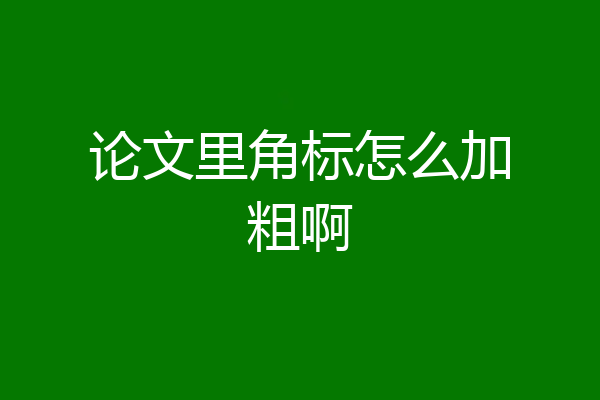 论文里角标怎么加粗啊