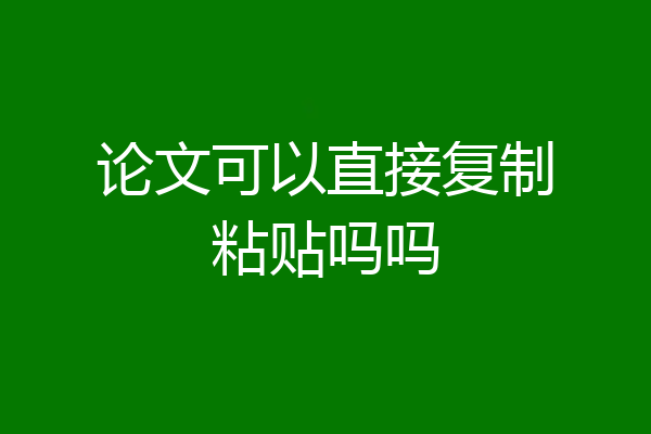 论文可以直接复制粘贴吗吗
