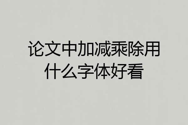 论文中加减乘除用什么字体好看