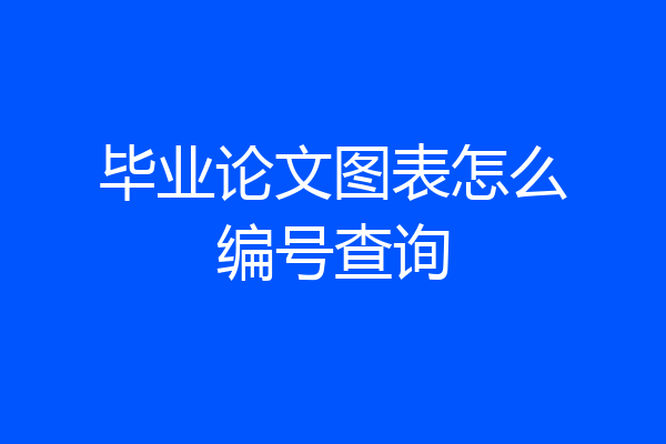 毕业论文图表怎么编号查询