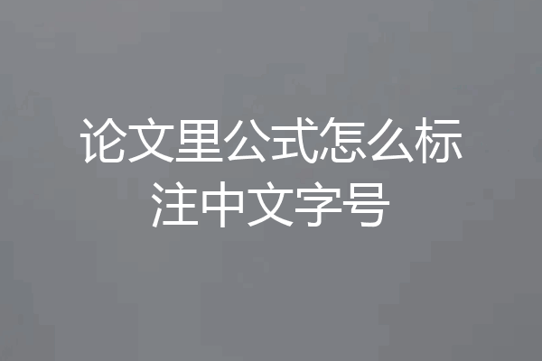 论文里公式怎么标注中文字号