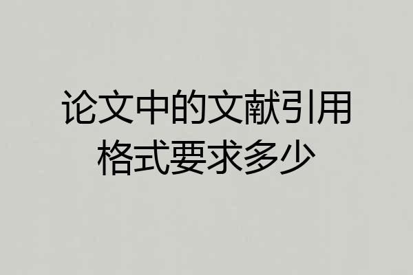 论文中的文献引用格式要求多少
