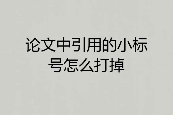 论文中引用的小标号怎么打掉