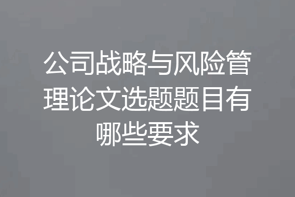 公司战略与风险管理论文选题题目有哪些要求