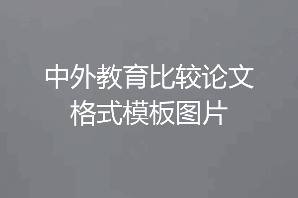 中外教育比较论文格式模板图片