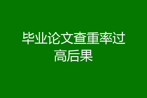 毕业论文查重率过高后果