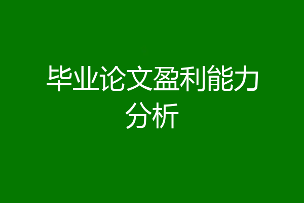 毕业论文盈利能力分析