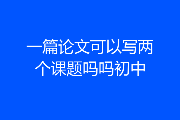 一篇论文可以写两个课题吗吗初中