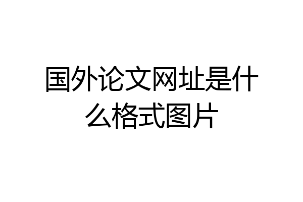 国外论文网址是什么格式图片