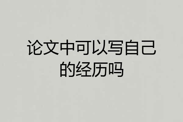 论文中可以写自己的经历吗