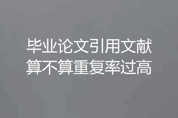 毕业论文引用文献算不算重复率过高