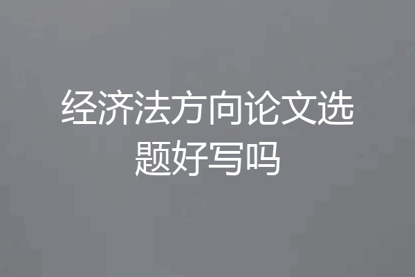 经济法方向论文选题好写吗