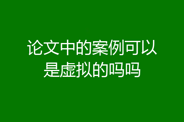 论文中的案例可以是虚拟的吗吗