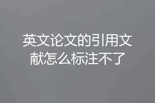 英文论文的引用文献怎么标注不了