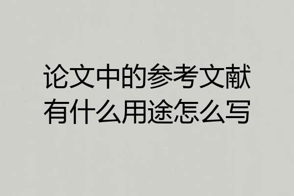 论文中的参考文献有什么用途怎么写