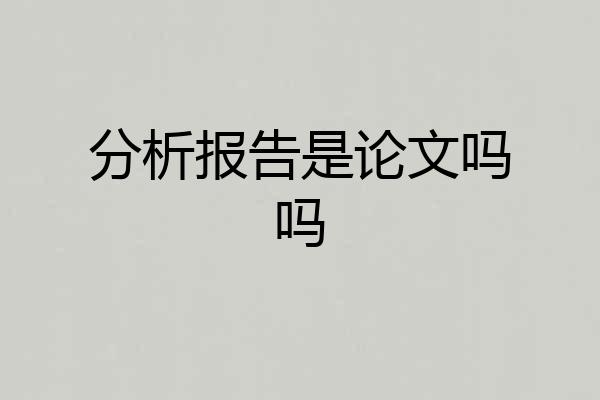 分析报告是论文吗吗