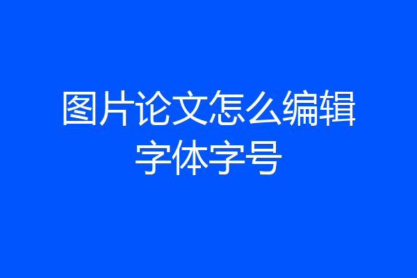 图片论文怎么编辑字体字号