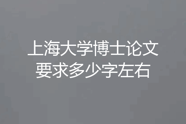 上海大学博士论文要求多少字左右