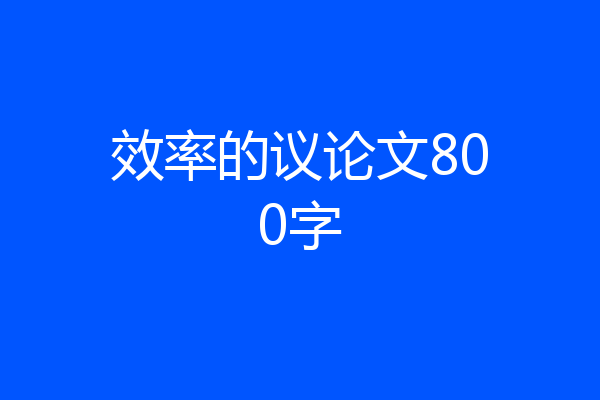 效率的议论文800字