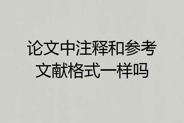 论文中注释和参考文献格式一样吗