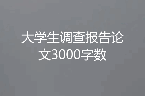 大学生调查报告论文3000字数