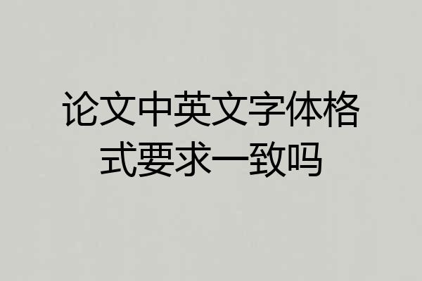 论文中英文字体格式要求一致吗