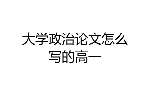 大学政治论文怎么写的高一