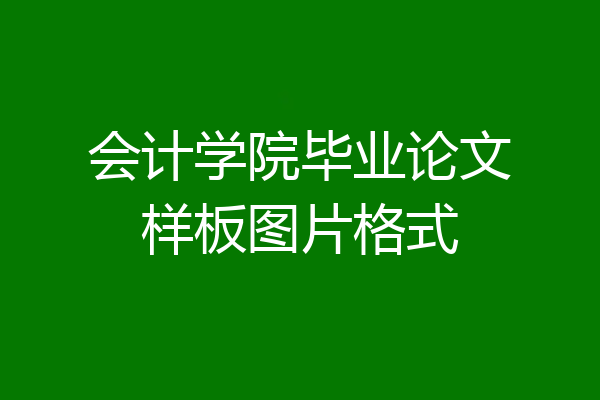 会计学院毕业论文样板图片格式
