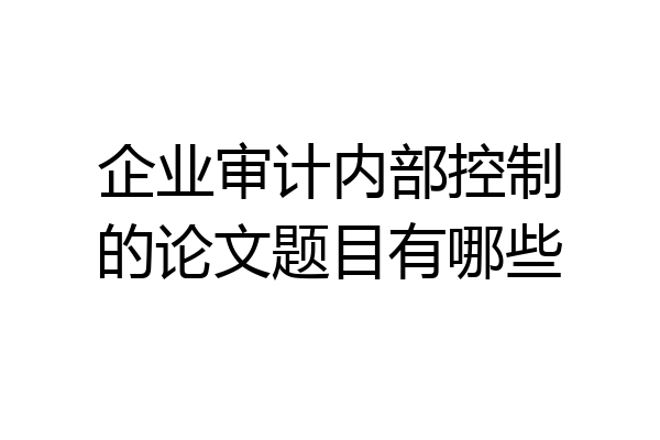 企业审计内部控制的论文题目有哪些