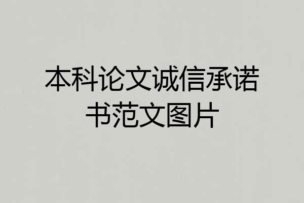 本科论文诚信承诺书范文图片