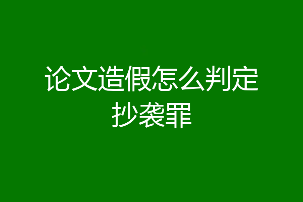 论文造假怎么判定抄袭罪