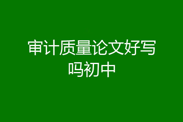 审计质量论文好写吗初中