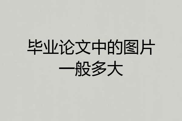毕业论文中的图片一般多大