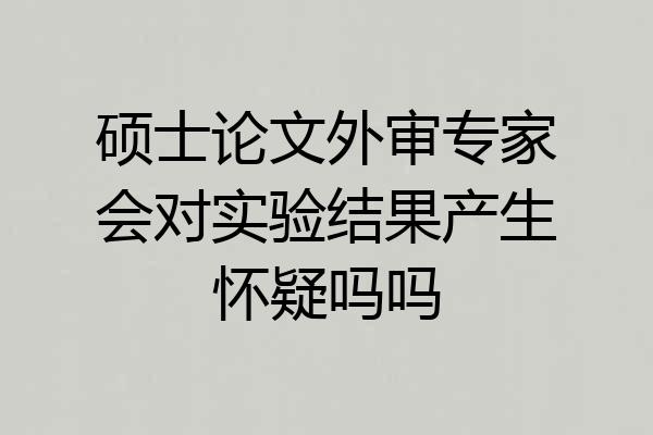 硕士论文外审专家会对实验结果产生怀疑吗吗